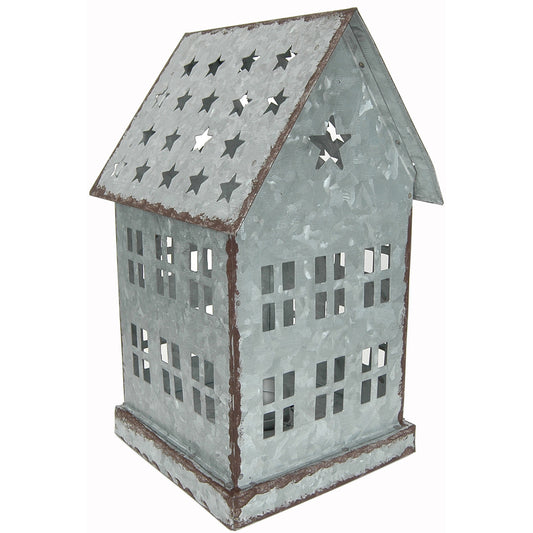 Village House 10"H x 5.5" x 5.5" Galvanized