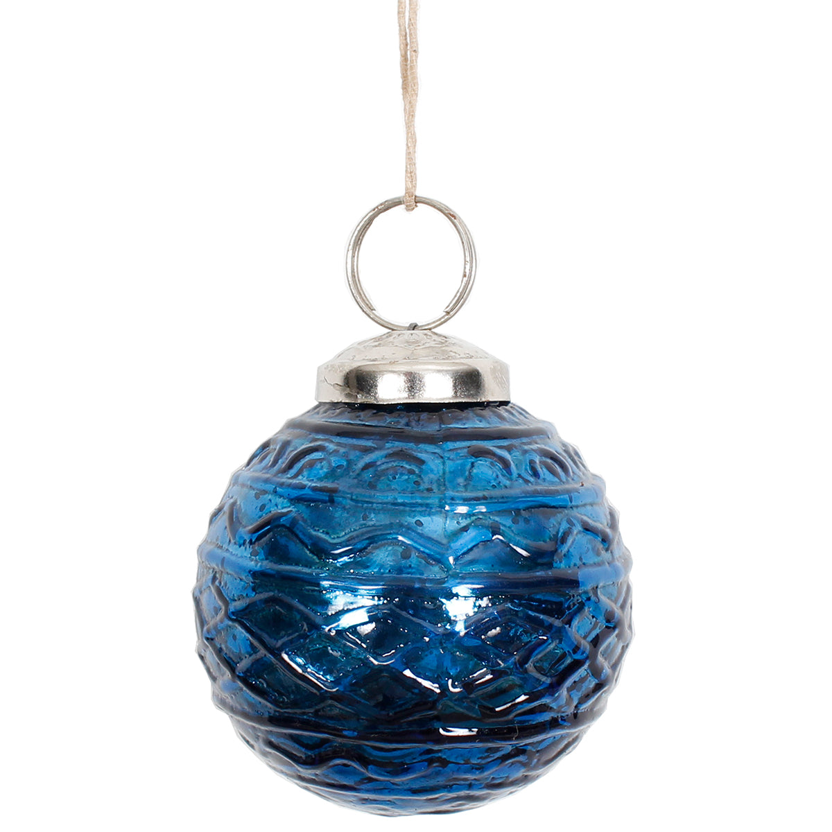 Ornament 2" Glass Mercury Sapphire