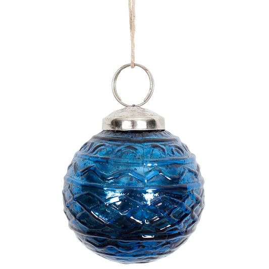 Ornament 2" Glass Mercury Sapphire