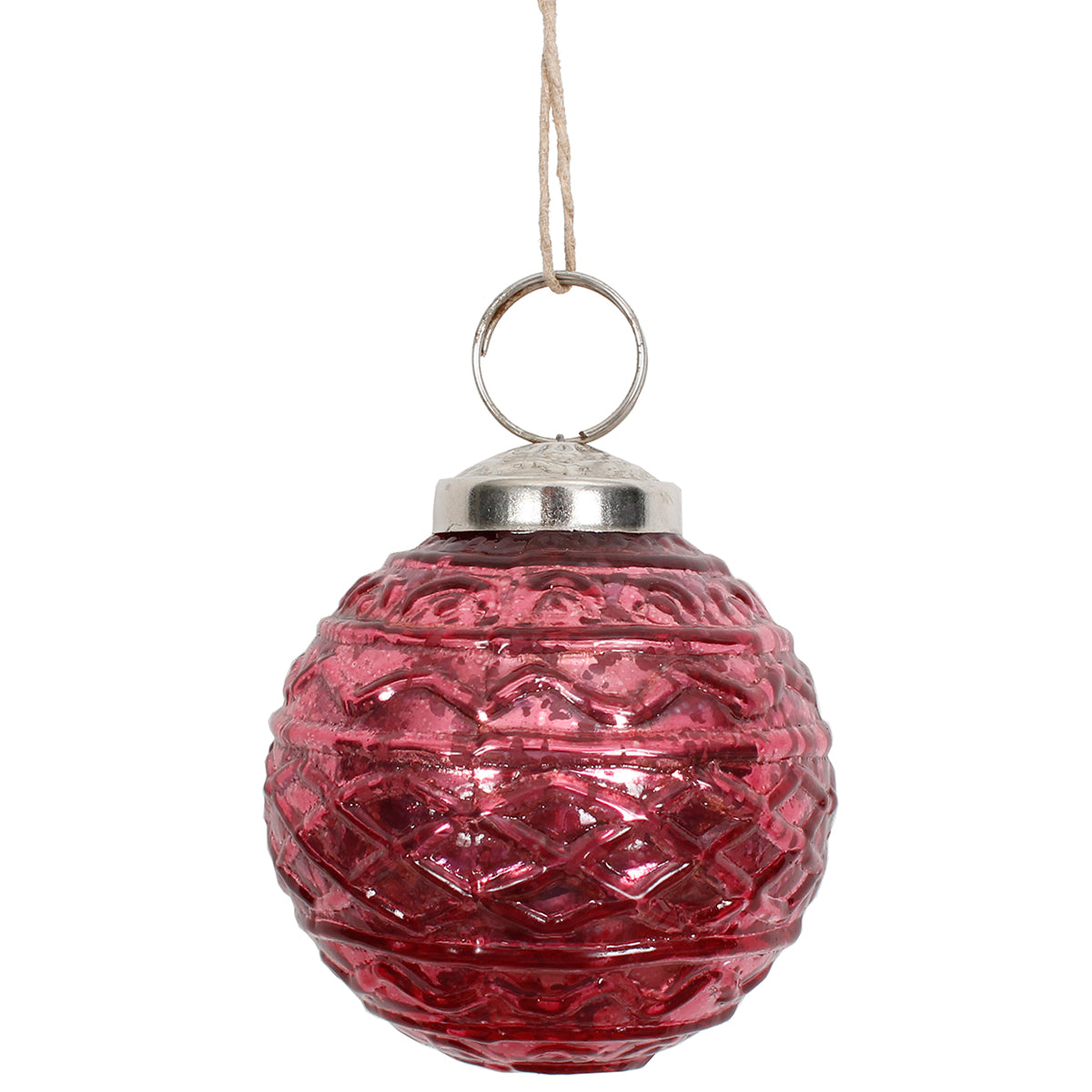 Ornament 2" Glass Mercury Pink