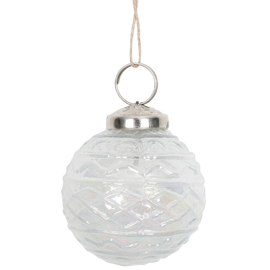 Ornament 2" Glass Mercury Clear Luster