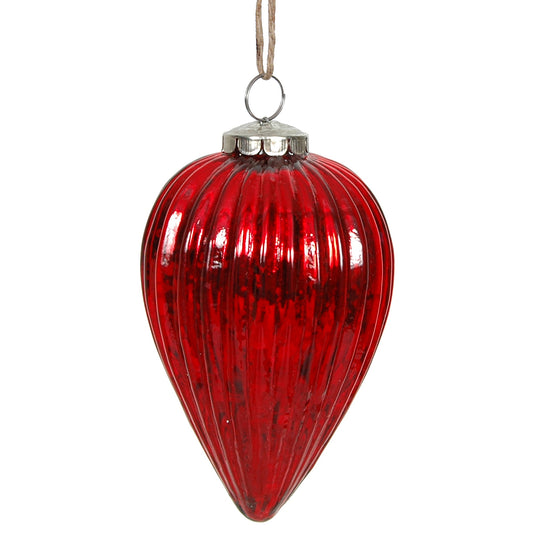 Ornament 5" Mercury Teardrop Red