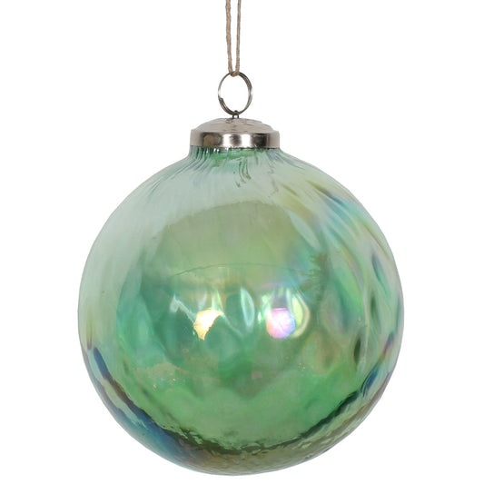 Ornament 5" Optic Glass Lime 8 pieces