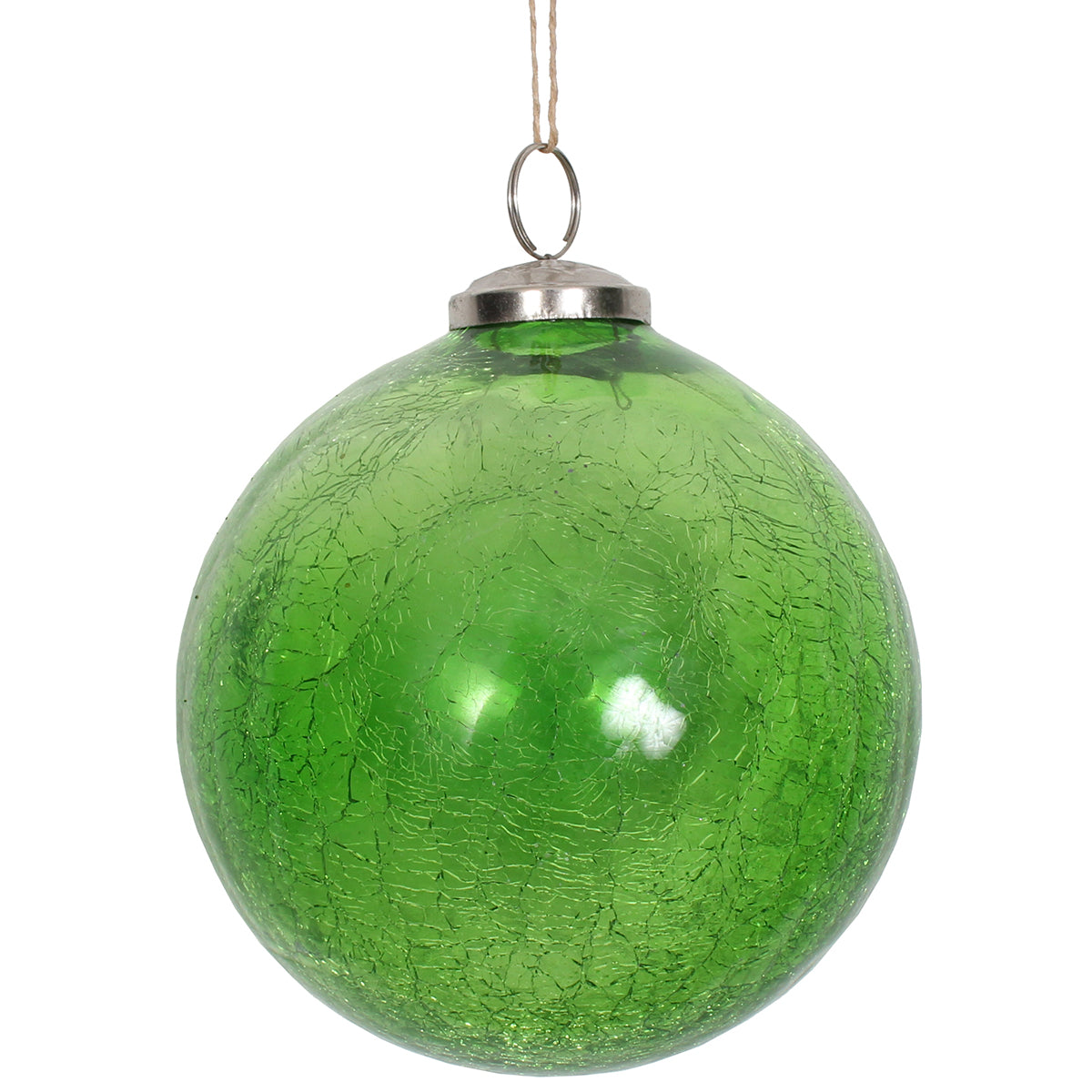 Ornament 5" Crackle Glass Lime