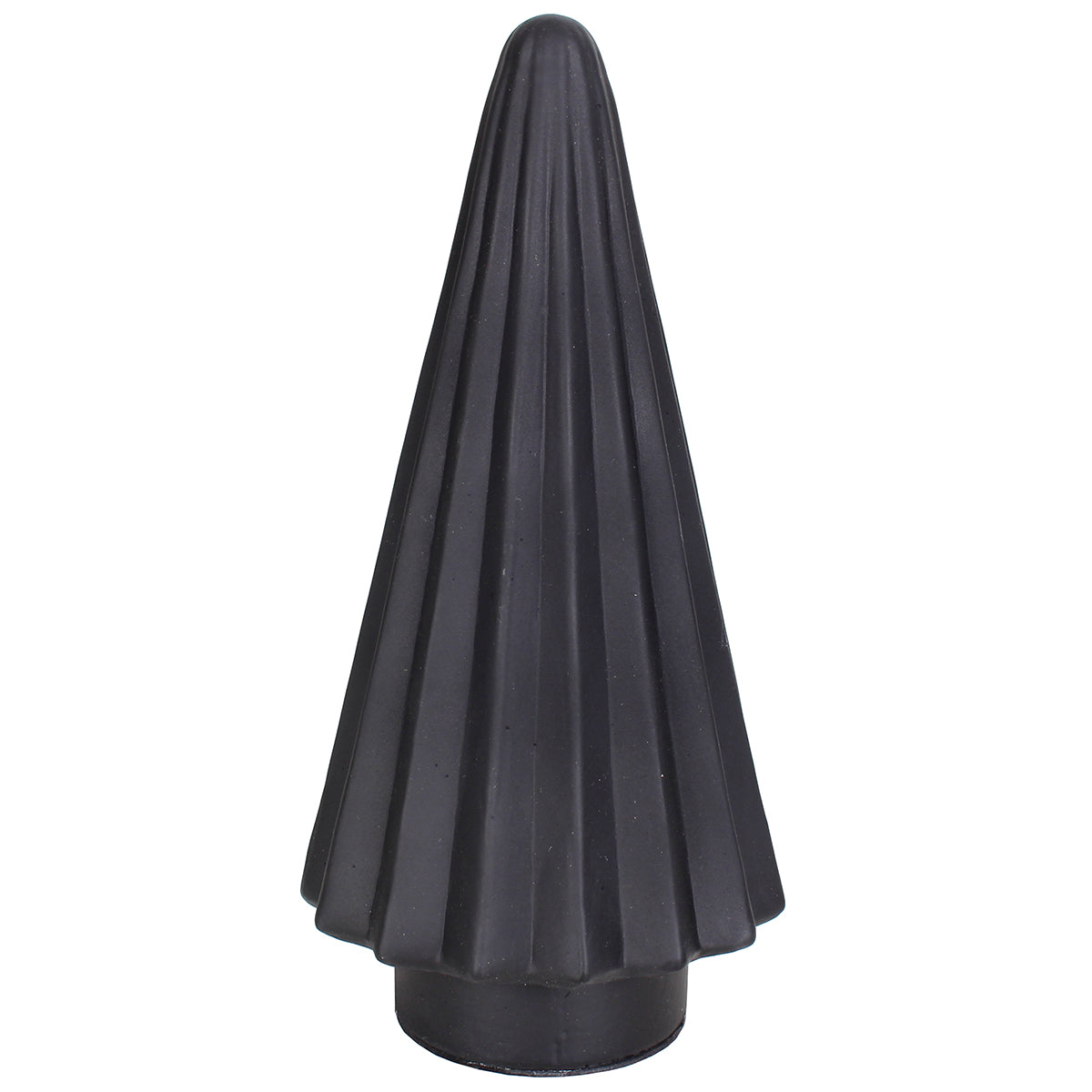 Xmas Tree Ribbed 4"W X 8"H Black Matte