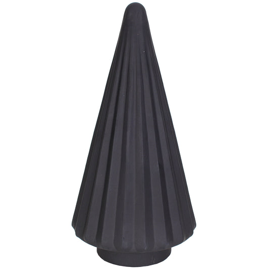 Xmas Tree Ribbed 5"W X 12"H Black Matte