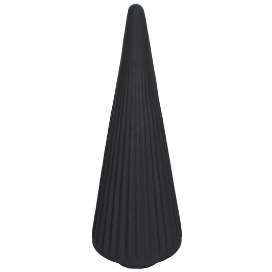 Xmas Tree Ribbed 7"W X 18"H Black Matte