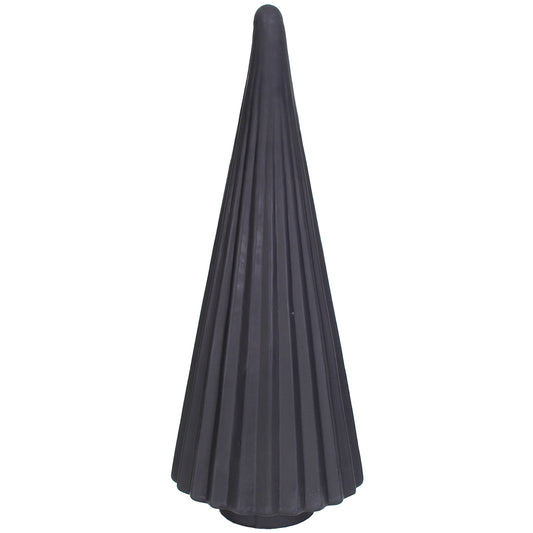 Xmas Tree Ribbed 9" W X 24" H Black Matte