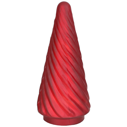 Xmas Tree Swirl 4"W X 8"H Red Matte