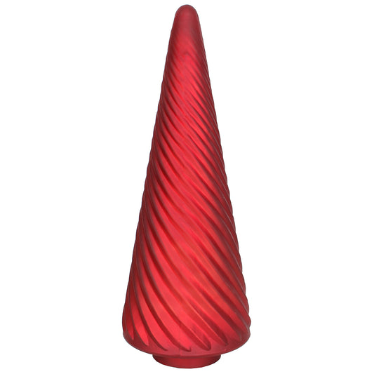 Xmas Tree Swirl 9" W X 24" H Red Matte