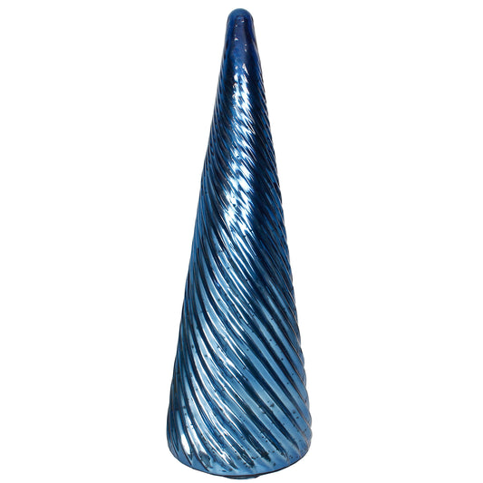 Xmas Tree Swirl 9" W X 24" H Mercury Indigo