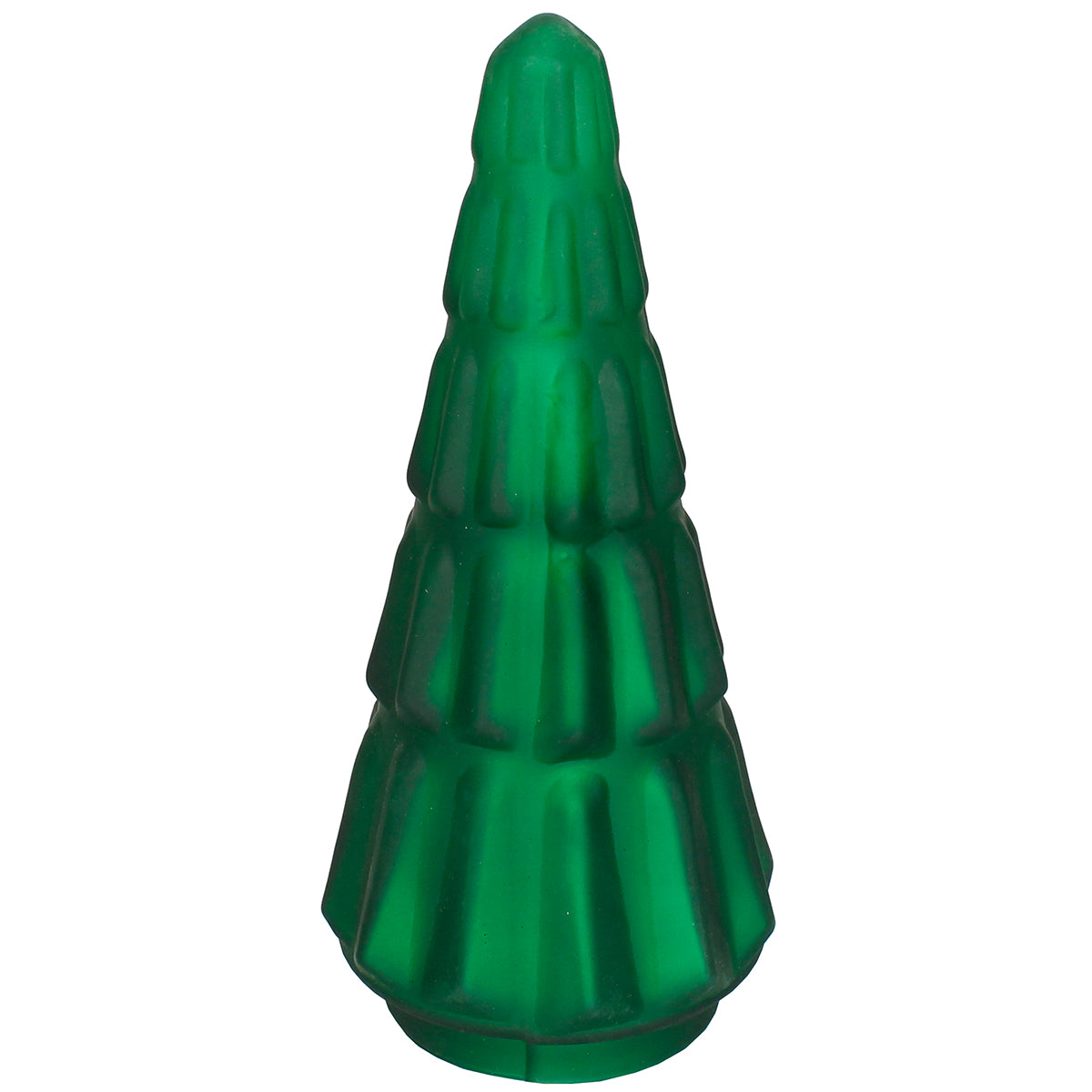 Xmas Tree Geo Dimple 4"W X 8"H Emerald Matte