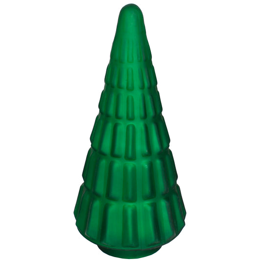 Xmas Tree Geo Dimple 5"W X 12"H Emerald Matte