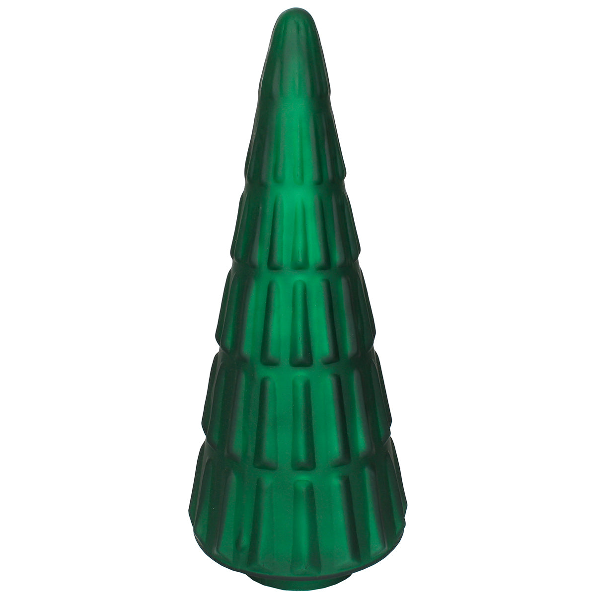 Xmas Tree Geo Dimple 7"W X 18"H Emerald Matte