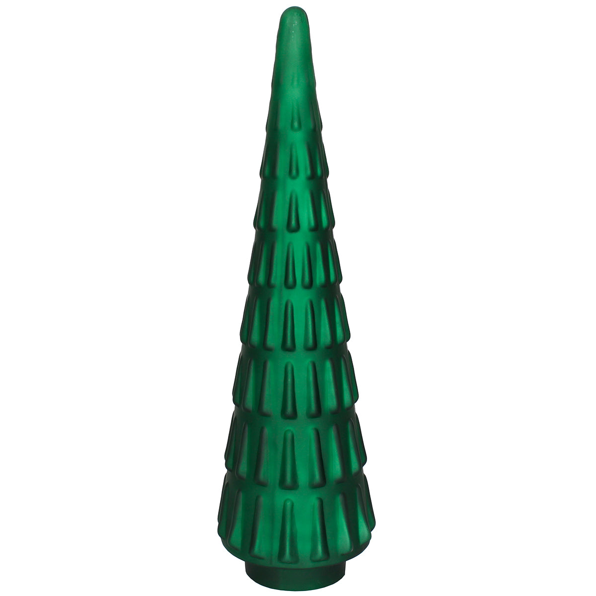 Xmas Tree Geo Dimple 9" W X 24" H Emerald Matte