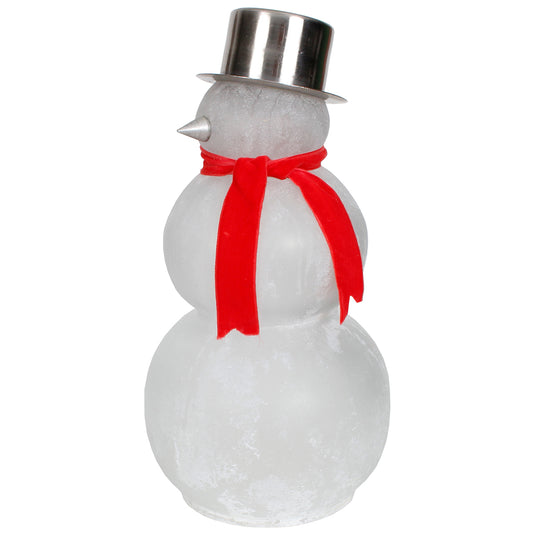 Snowman 13.5"H x 6"W White Frosted