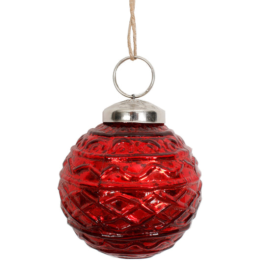 Ornament 2" Glass Mercury Red