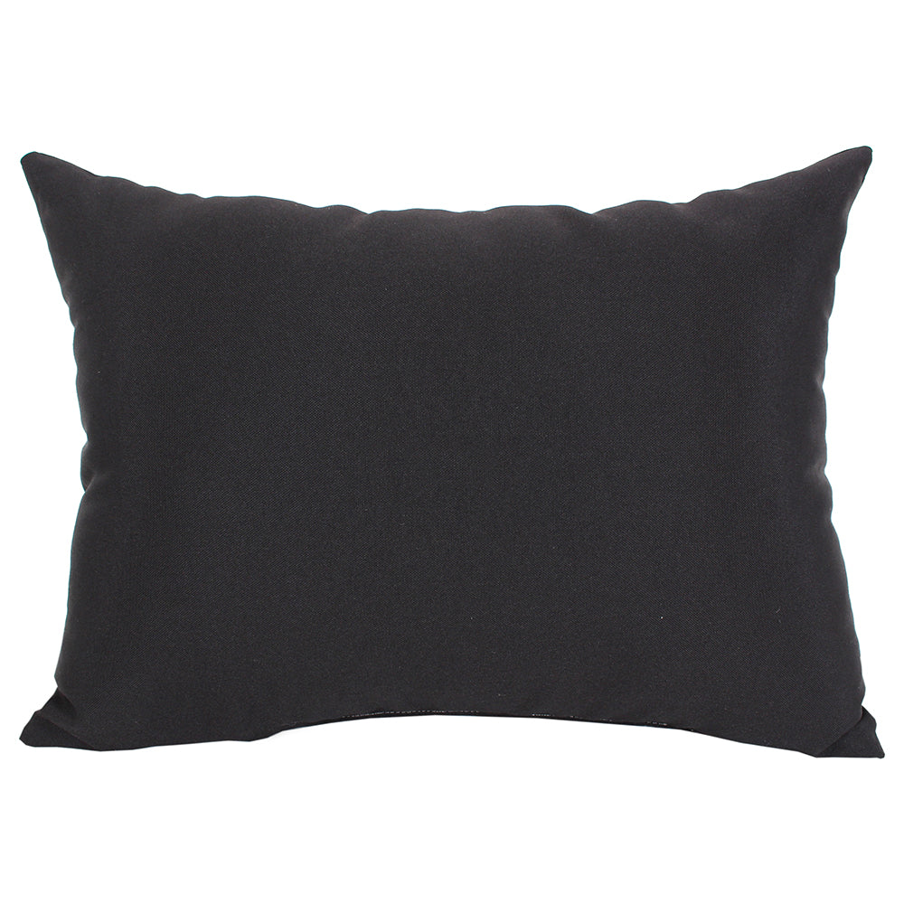 OUTDOOR PILLOW 18" X 12" SOLID BLACK