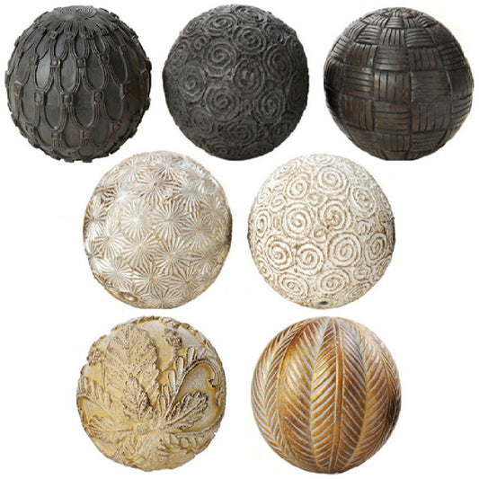 Decorative Orb Resin 3" - 7 pieces Assorted