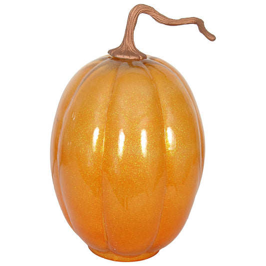 Gourd 6"W x 10"H Glitter Orange