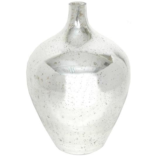 Vase 18"H x 12"W Mercury Glass Silver