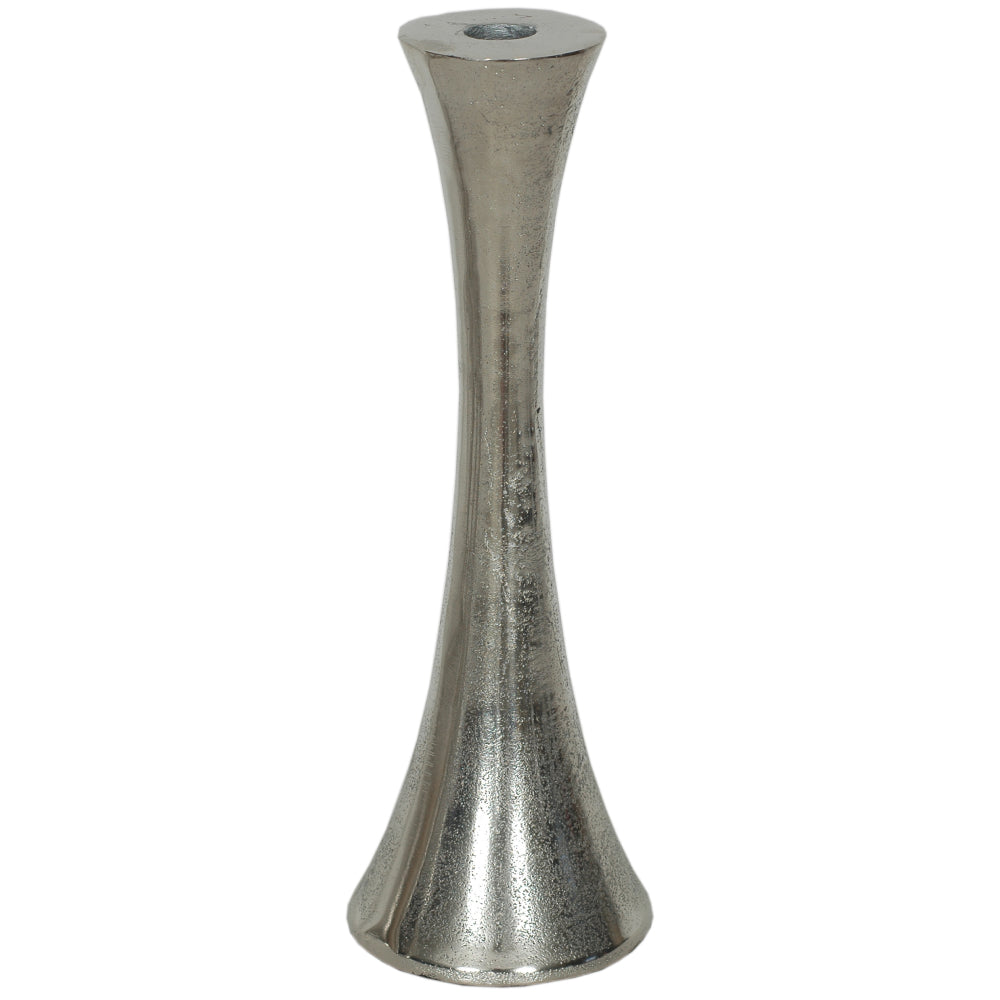 Candle Holder Aluminum Taper 12"H  Silver