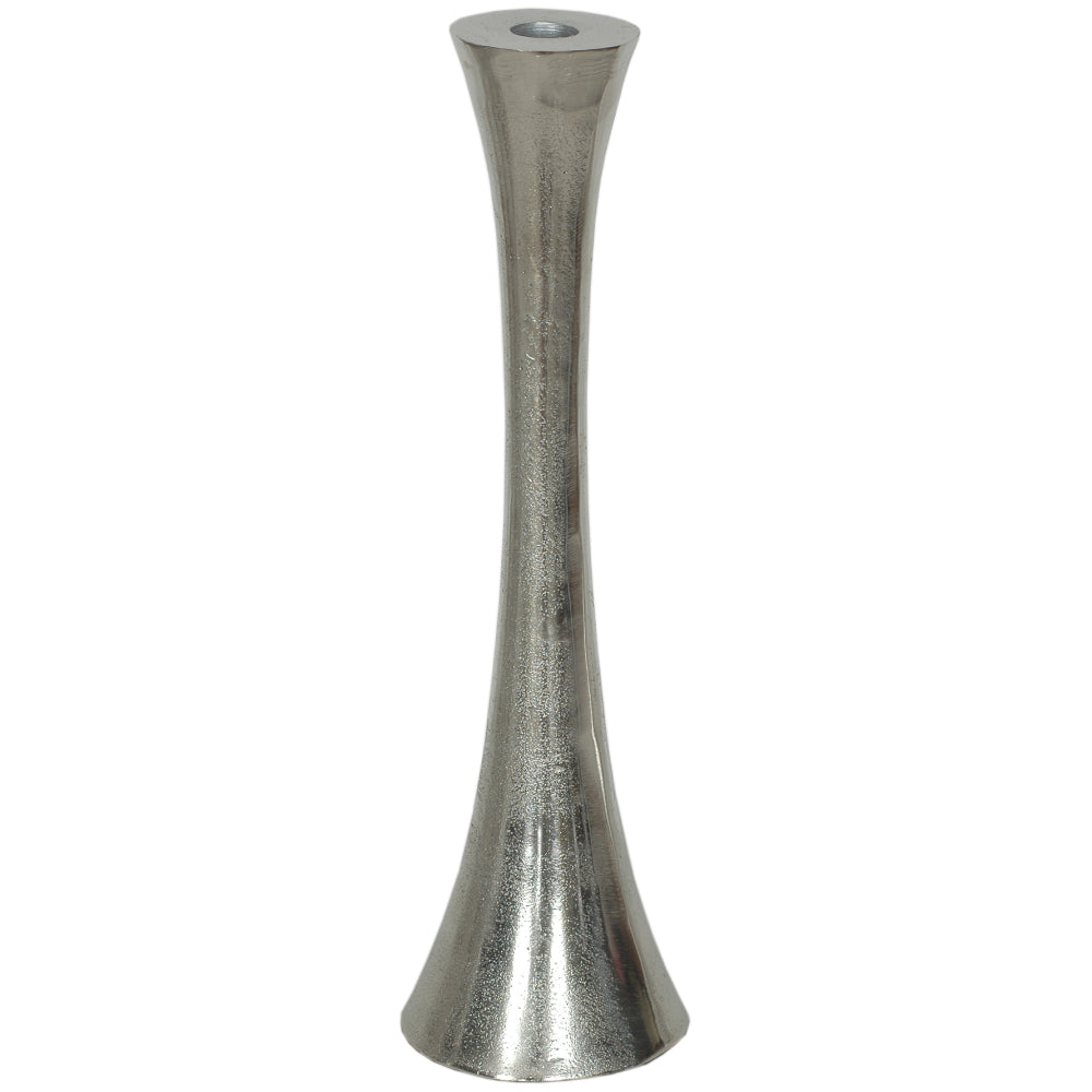 Candle Holder Aluminum Taper 14"H  Silver