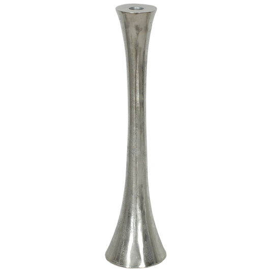 Candle Holder Aluminum Taper 16"H  Silver