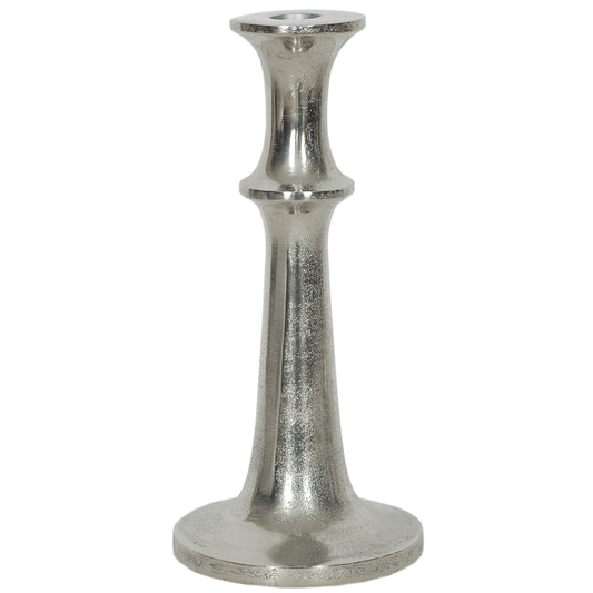 Candle Holder Aluminum Taper 10"H  Silver