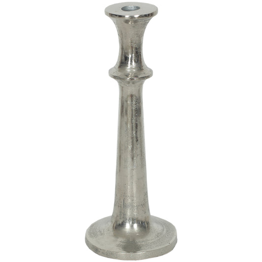 Candle Holder Aluminum Taper 12"H  Silver
