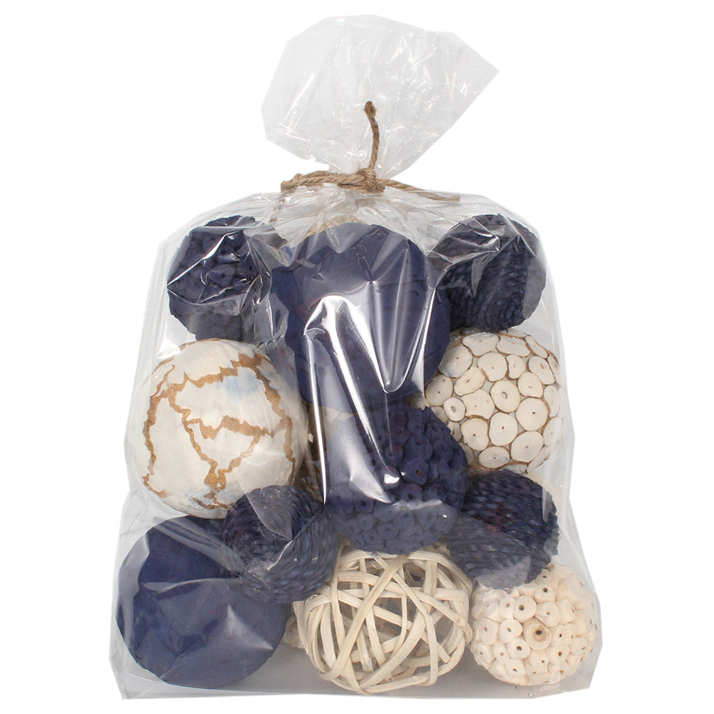Dried Exotics Orbs 18 pieces  - Navy/Natural