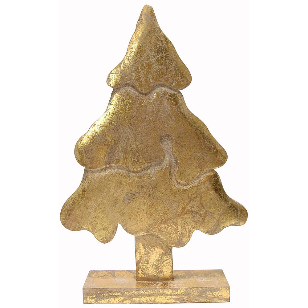 Christmas Tree Wood 12.5"H x 8"W   - White Wash