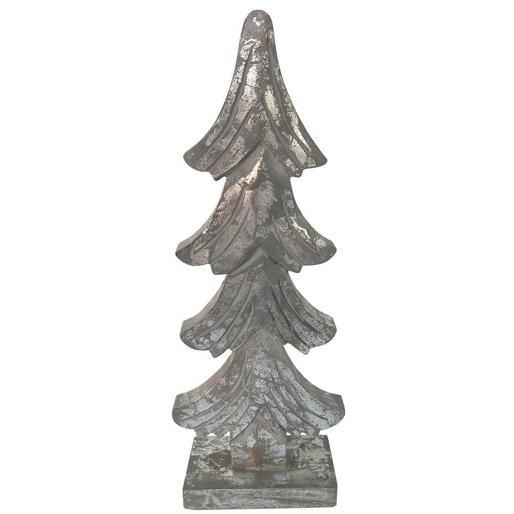 Christmas Tree Wood 18"H x 12"W    - Silver