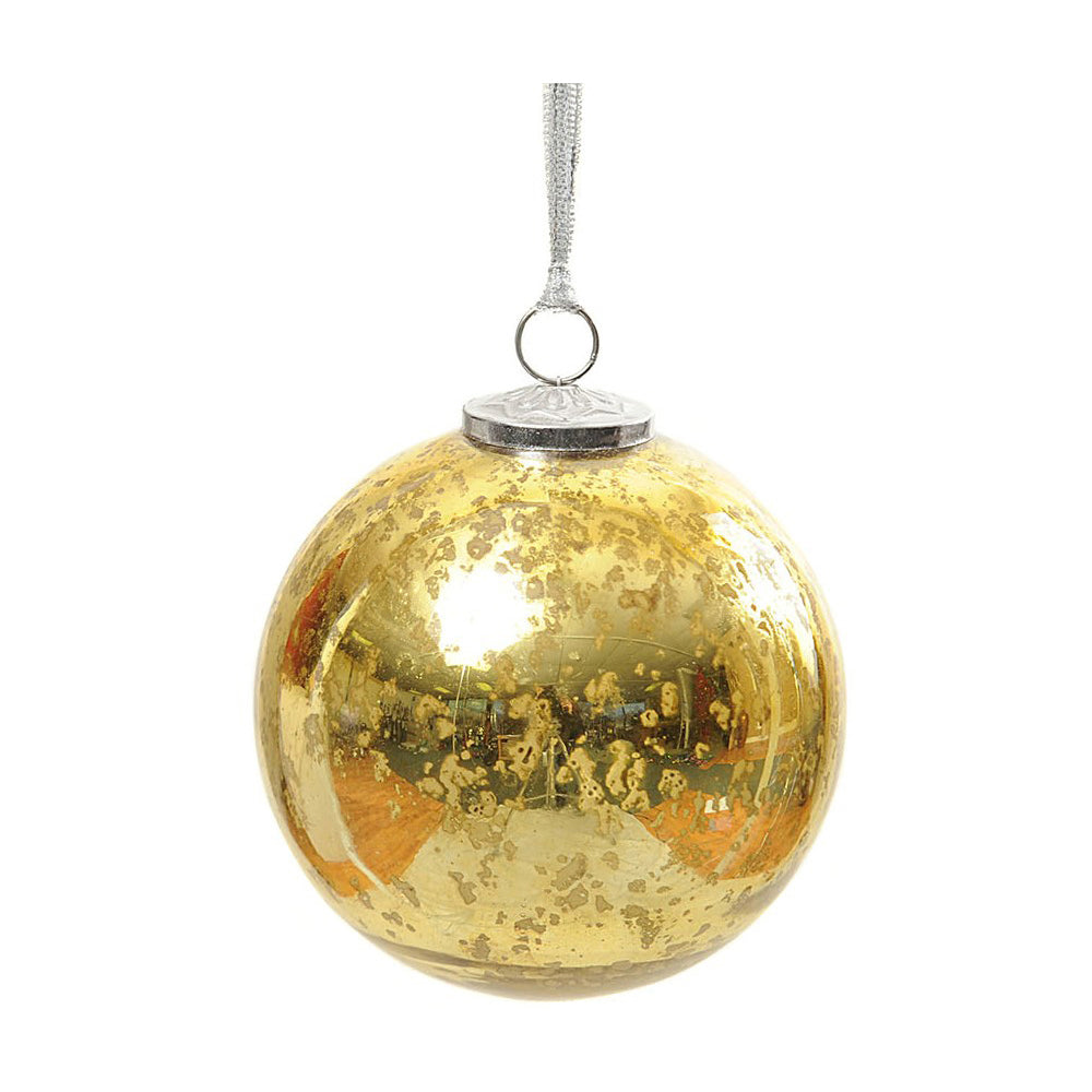 Ornament 5" Mercury Glass Gold Glass