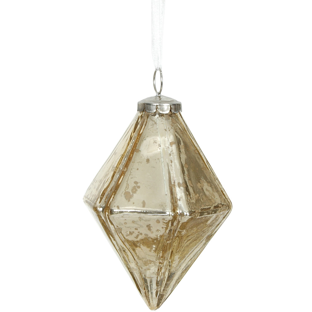 Ornament 5" Mercury Jewel Gold Glass