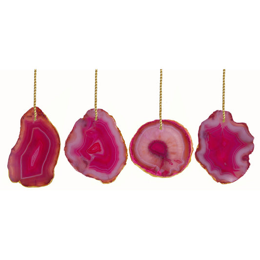 Ornament Agate 3" Pink Assorted 24 pieces