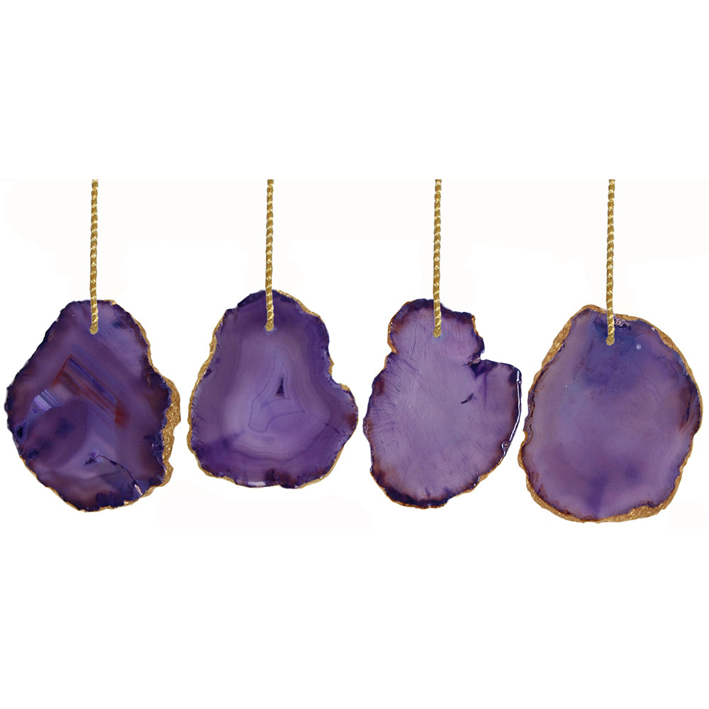 Ornament Agate 3" Purple Assorted 24 pieces