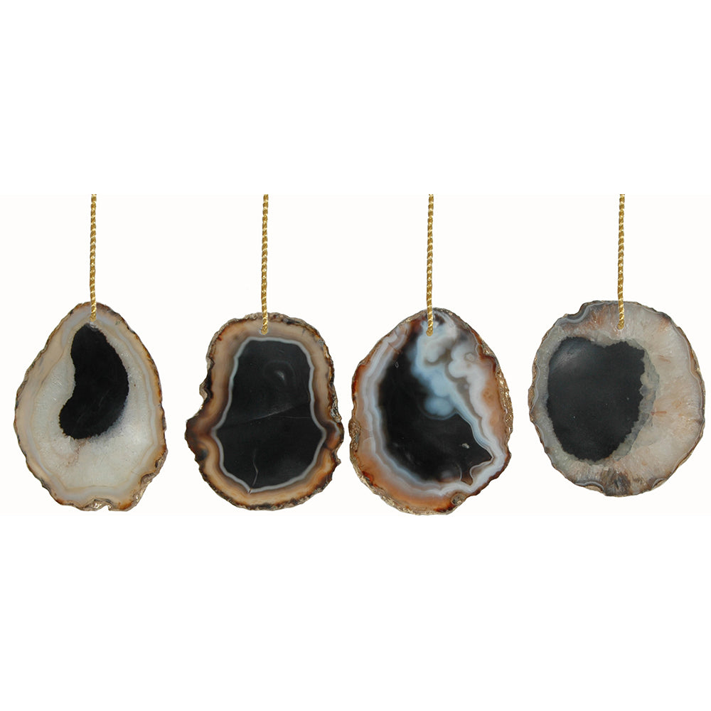 Ornament Agate 3" Black Assorted 24 pieces