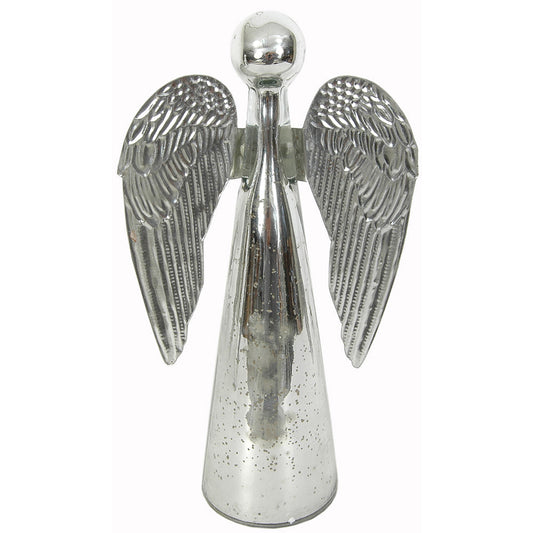 Angel 20"H x 10"W Glass Mercury Silver
