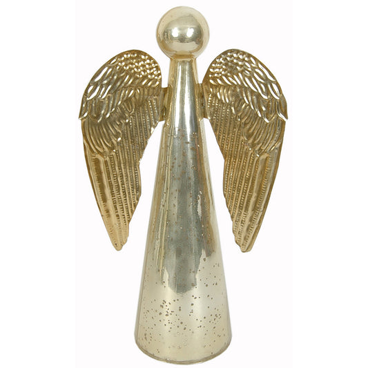 Angel 12"H x 7"W Glass Mercury Gold