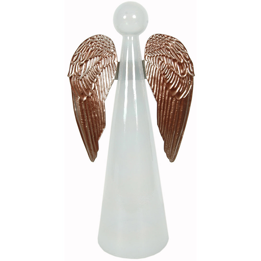 Angel 16"H x 8"W Glass Luster White