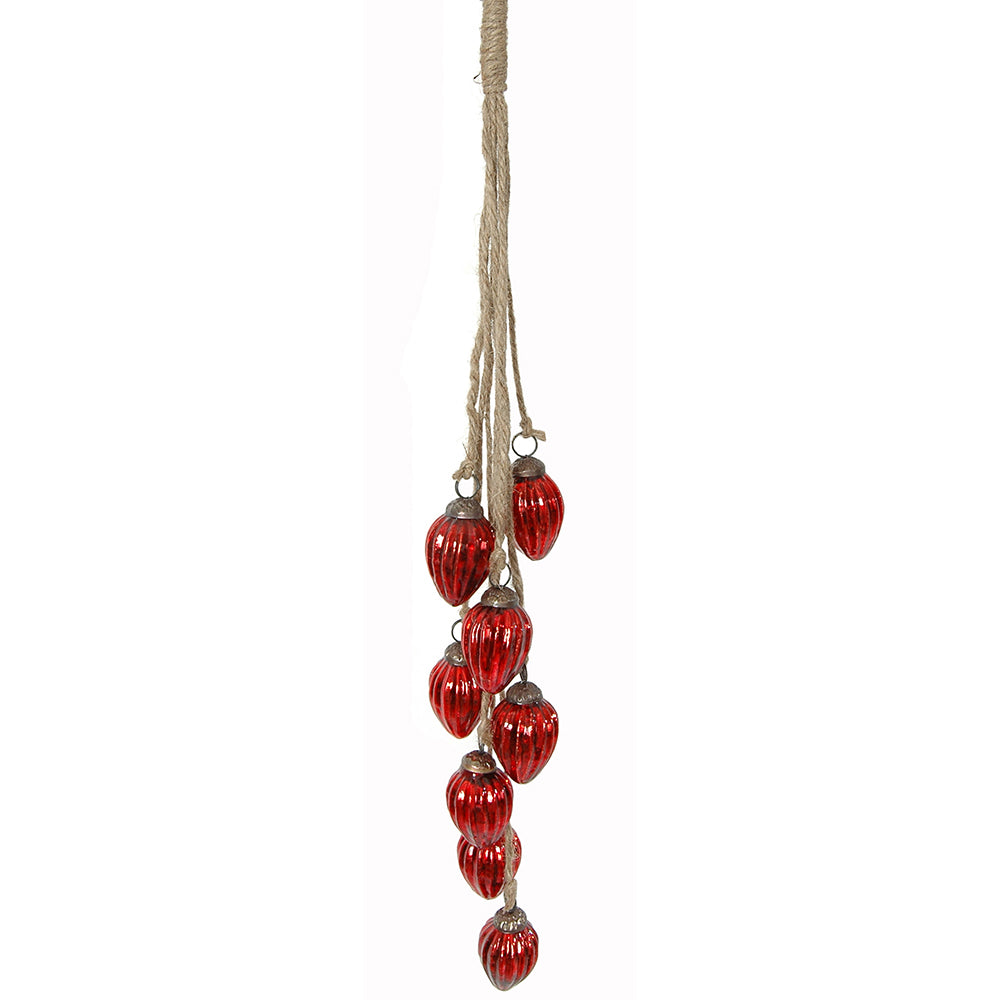 Bunch 8 pieces Mini Ornament Red