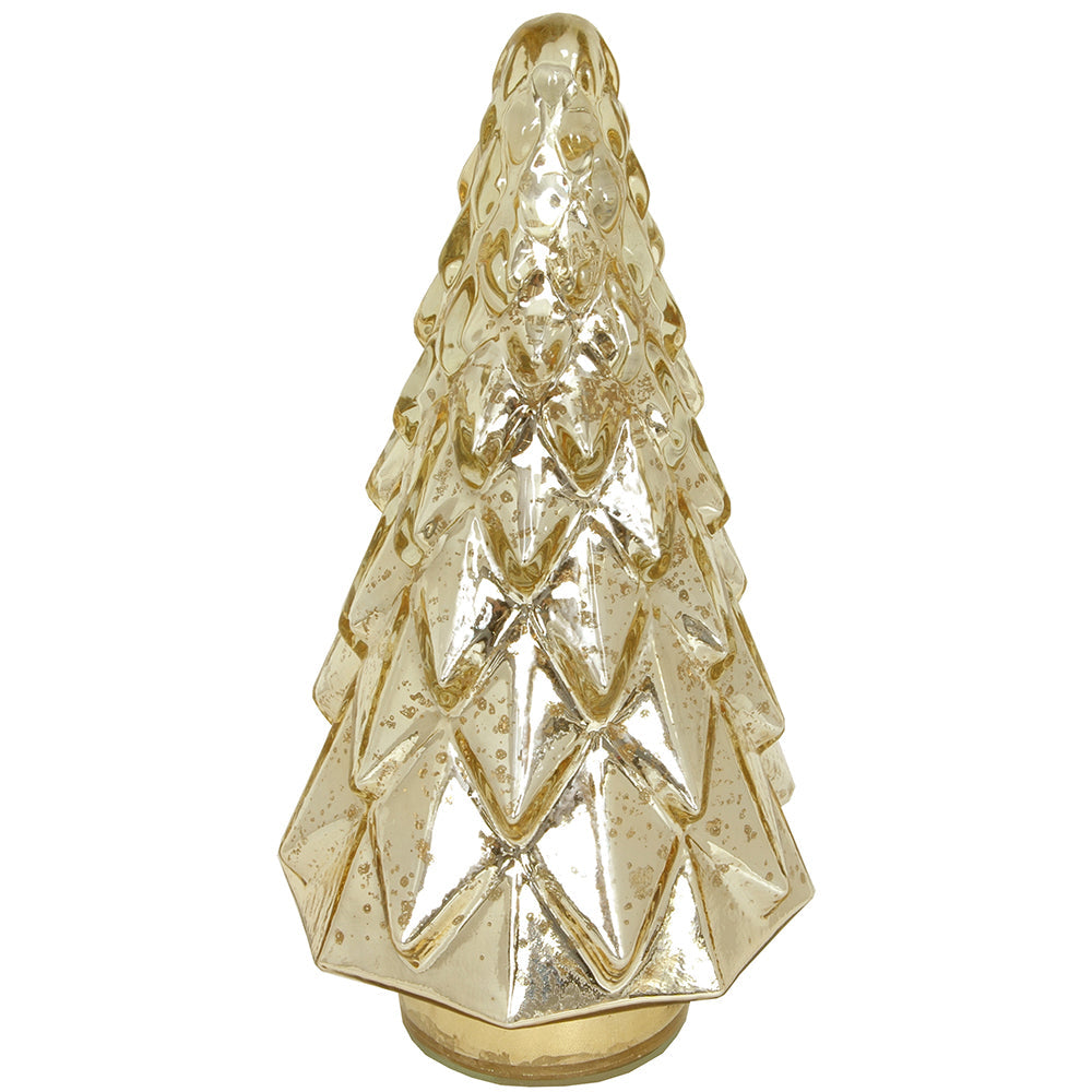 Christmas Tree Faceted 5" x 12" H    - Mercury Gold