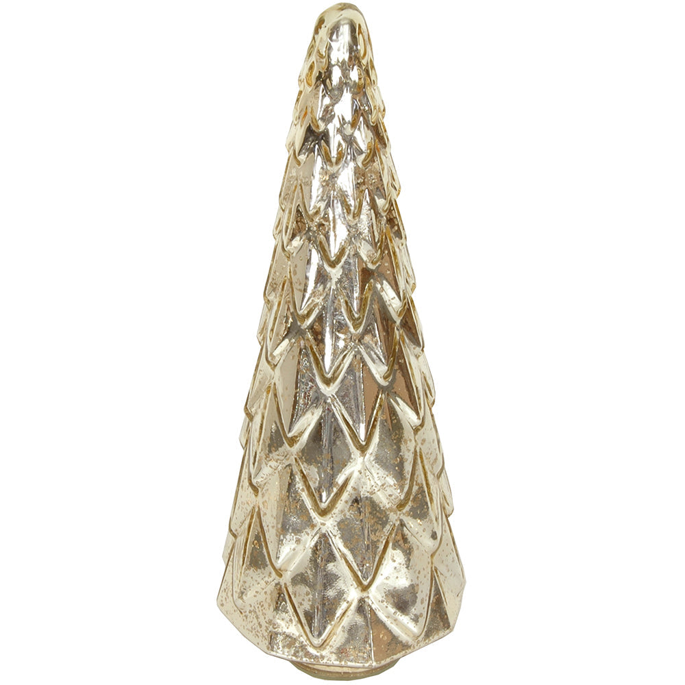 Christmas Tree Faceted 7" x 18" H    - Mercury Silver