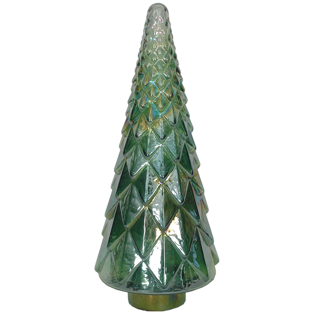 Christmas Tree Faceted 7" x 18" H    - Mercury Silver