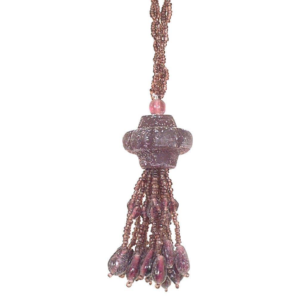 Tassel Beaded Aubergine