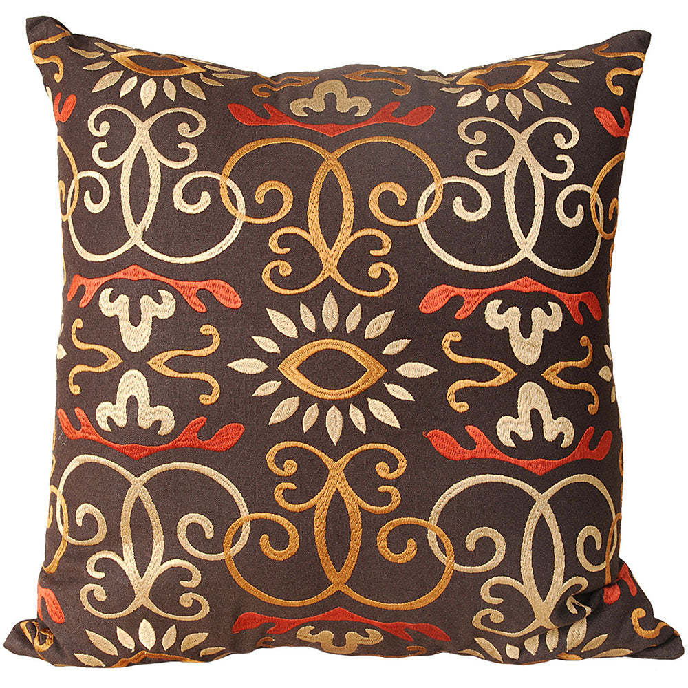 Pillow 20" Embroidered Geo Choco