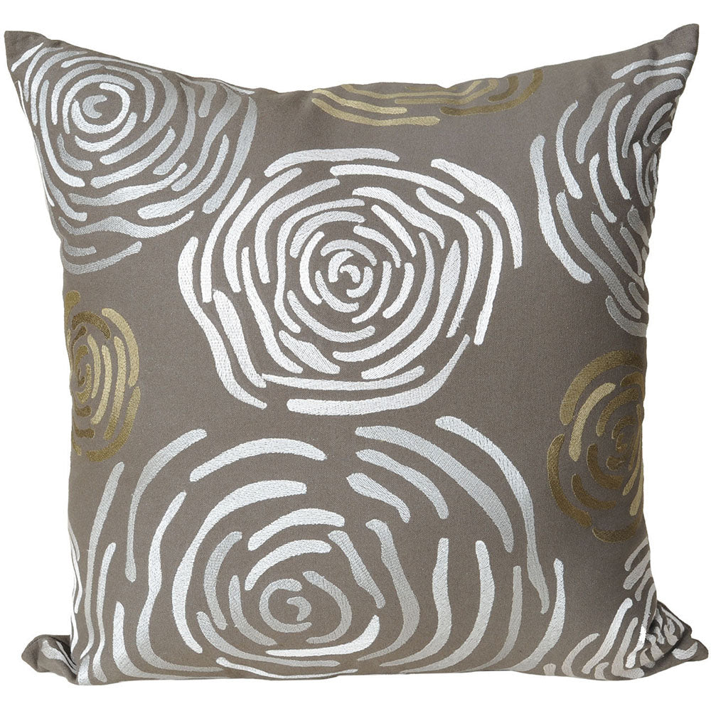 Pillow 20" Embroidered Swirl Grey