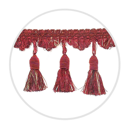 Fringe Tasseled Fancy Burgundy Mix