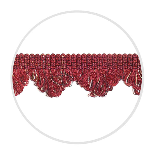 Fringe Scalloped 1.5" Burgundy Mix